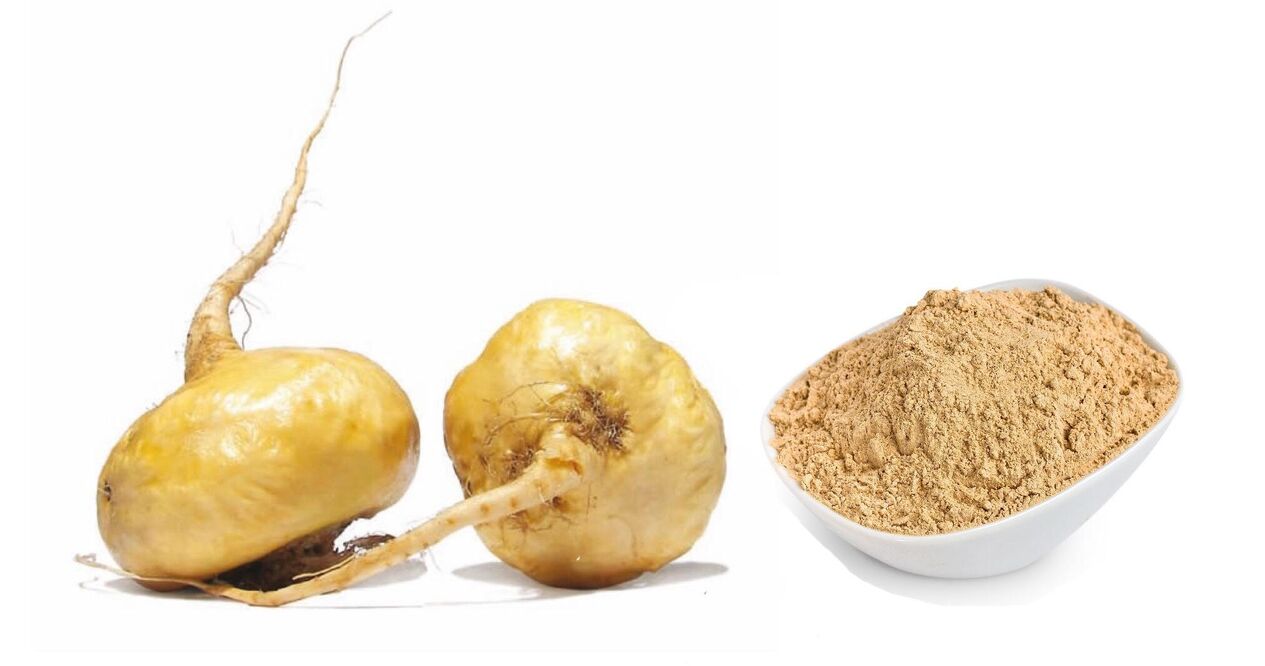 Benih poppy Peru sebagai sebahagian daripada produk
